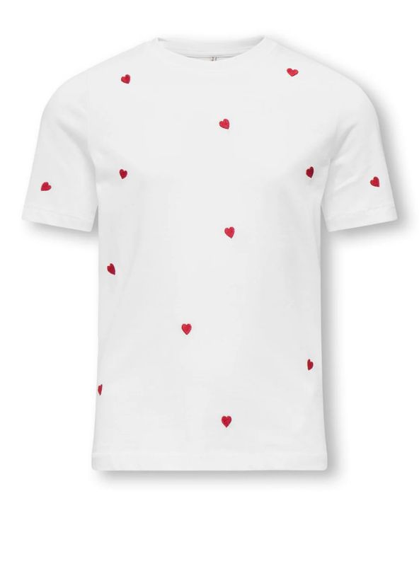 Kids Only Ketty Life Top - White/Hearts