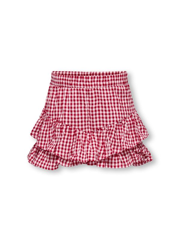 Only Mini Fina Cerise Frill Skort - Barbados Cherry/Check
