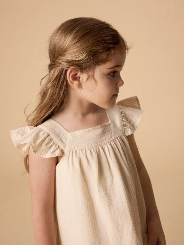 Lil’Atelier Folly Stray Loose Dress - Coconut Milk/Sahara Sun