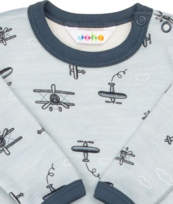 Joha ull/bambus body Propeller - Lyseblå