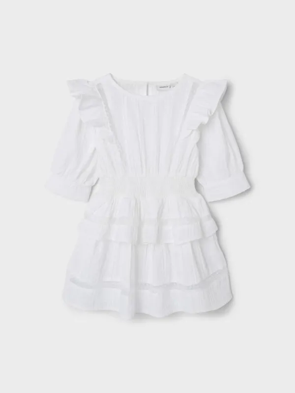 NmfFatidia 2/4 dress - Bright White