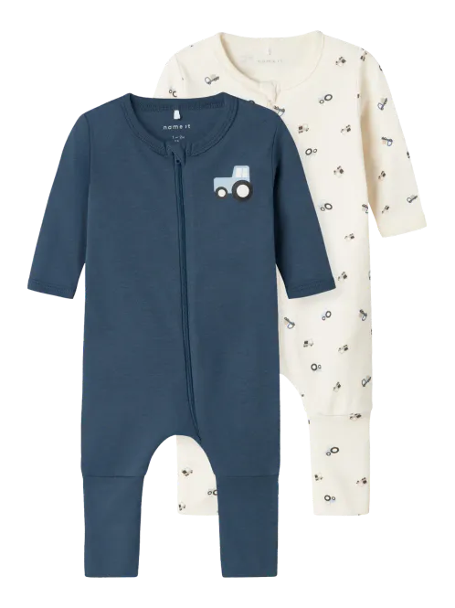 Hovedbilde Name It Nightsuit 2-pk Zip - Jet Stream/Traktor 