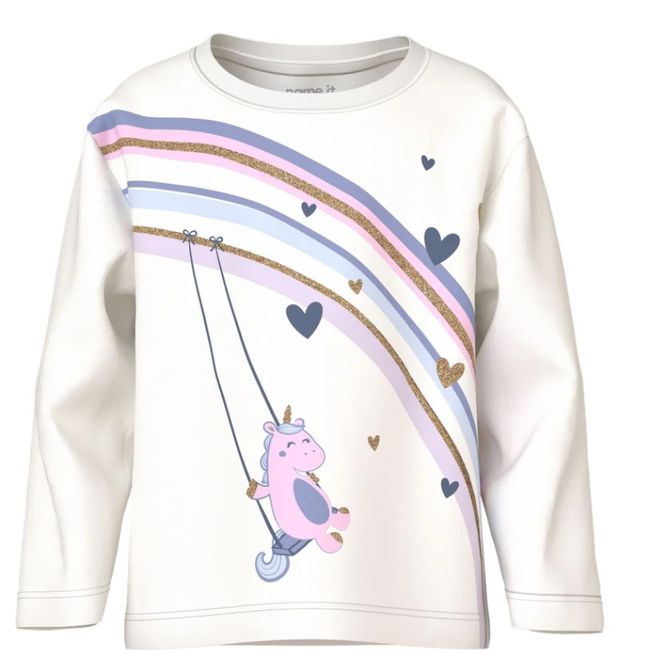 Hovedbilde NmfValiane ls nreg top - Cloud Dancer/Unicorn Ra