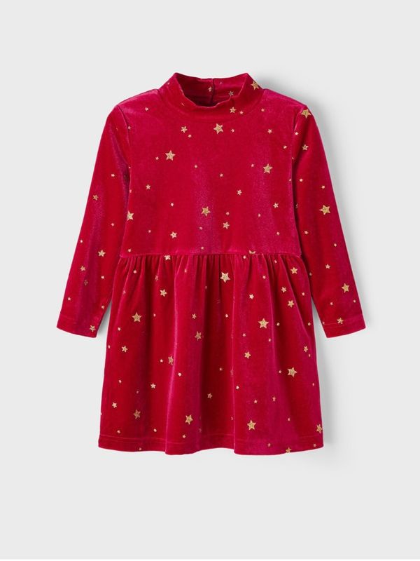 NmfRalvet ls Velour Dress - Jester Red