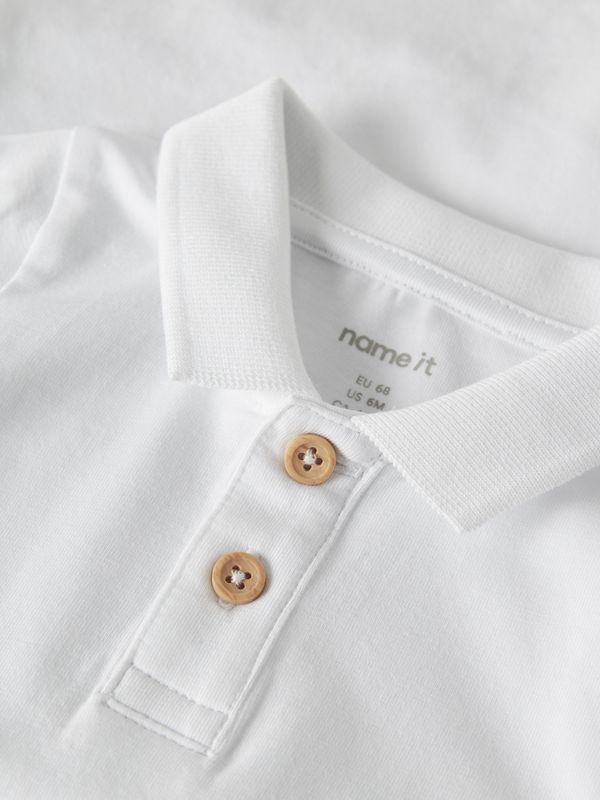 Name It Flip Polo Body - Bright White/Solid