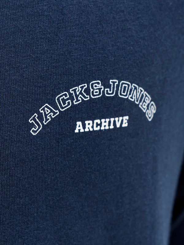Jack & Jones Jr college logo Tee - Navy Blazer