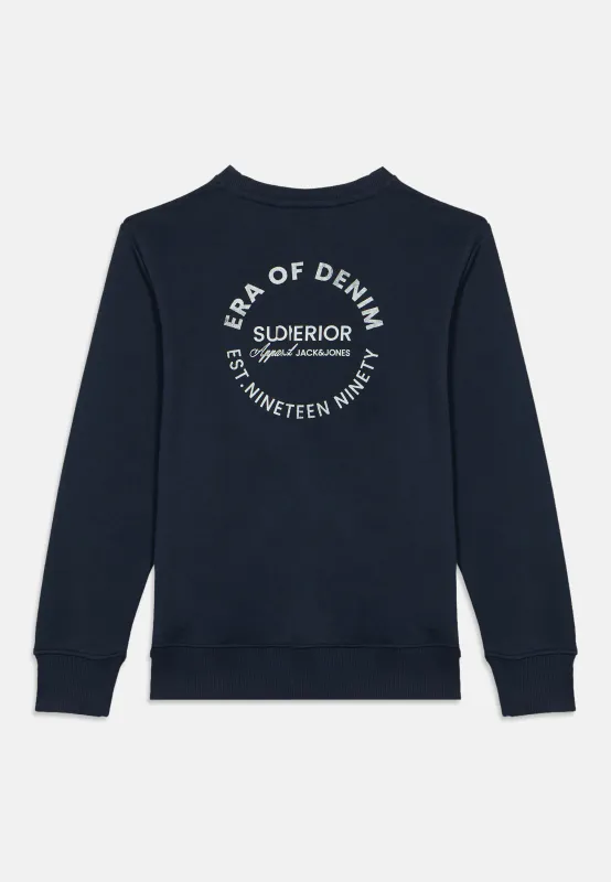 Jack&Jones jr Dover Graphic Sweat Genser - Navy Blazer