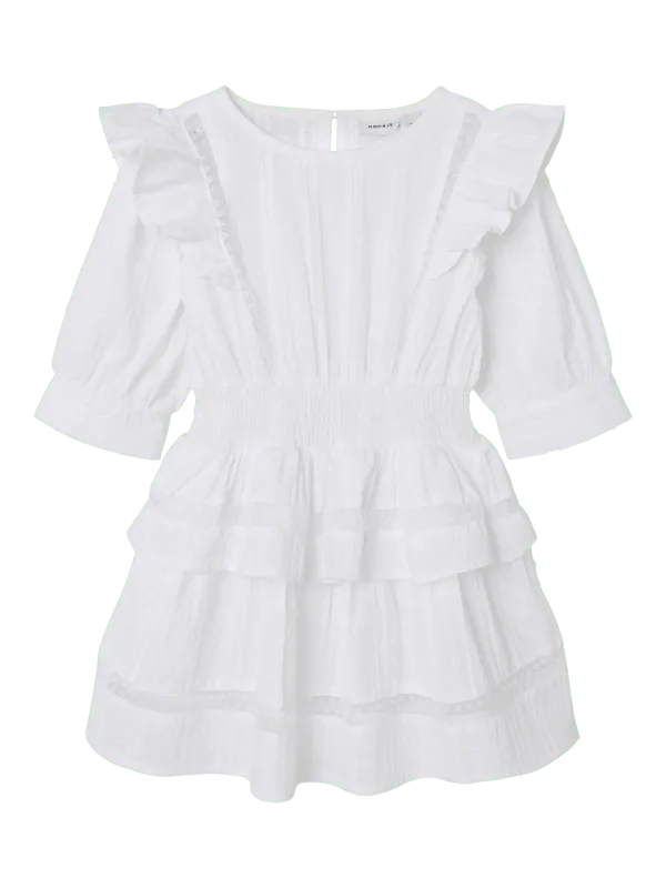 NmfFatidia 2/4 dress - Bright White