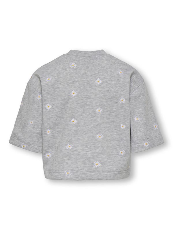 Kids Only Luna 3/4 Sweat - Light Grey Melange Small Ditzy Cloud