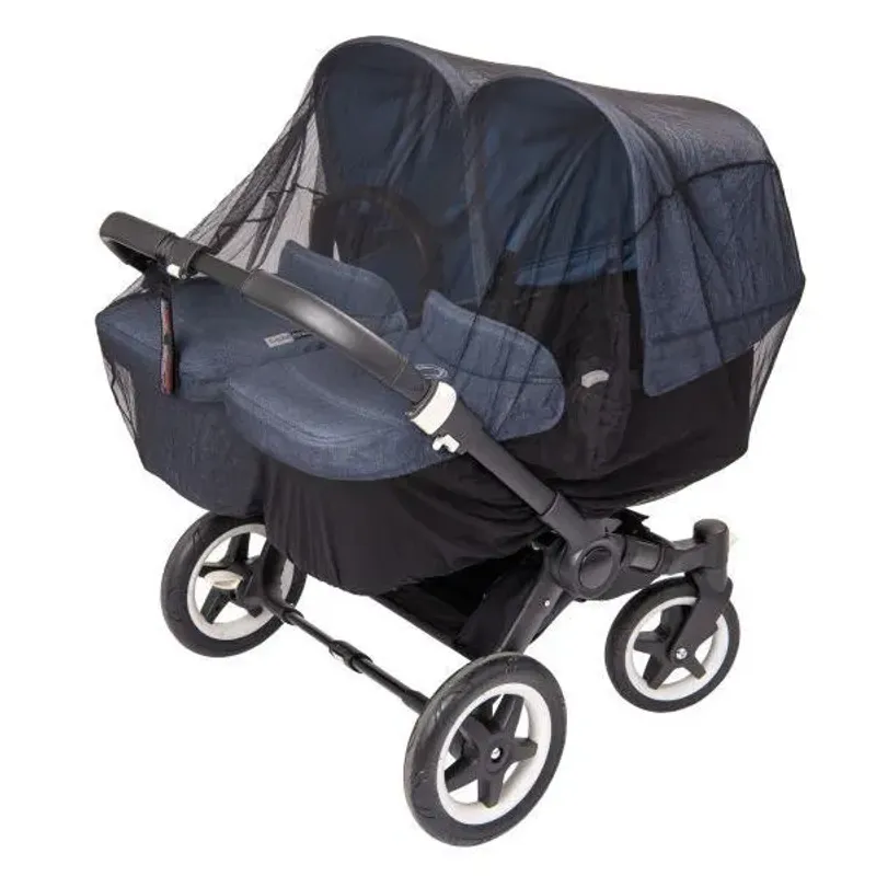 Tinkafu Dobbelt Insektsnett - Til Tvillingvogn - Sort