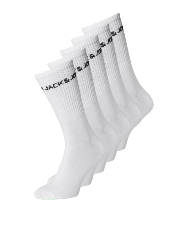 JacBasic Tennissokker 5-pk - White